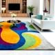 Handcrafted Multicolor Wave Abstract Living Room Rug